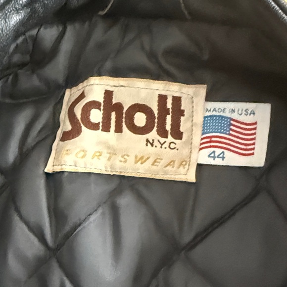Schott NYC Black Quilted-Lined Leather Bomber Jacket - Picture 2 of 10
